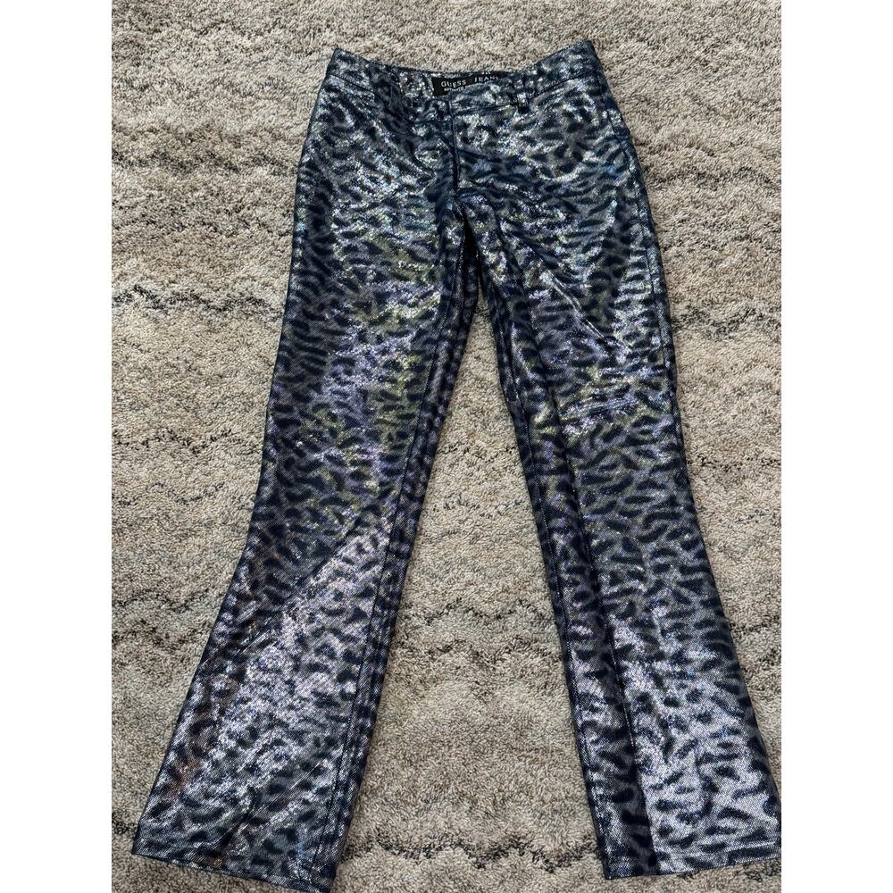 GUESS size 24 leopard sequin jeans